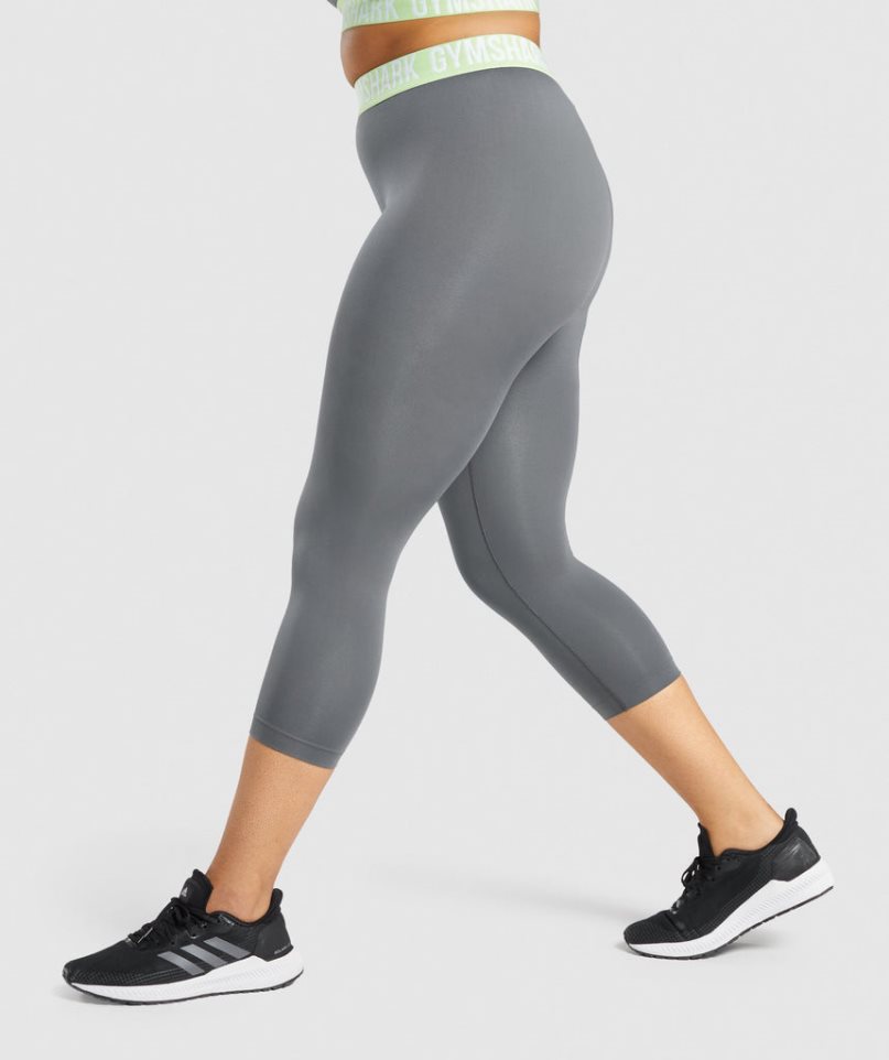 Women's Gymshark Fit Seamless Cropped Leggings Grey | NZ 6AFNKW